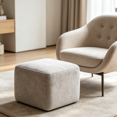 Square Upholstered Footstool